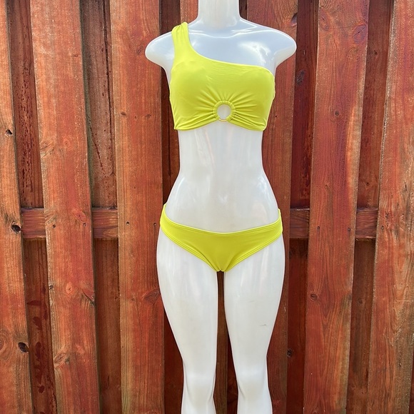 Vince Camuto Green Asymmetrical Bikini Size S - Picture 2 of 13